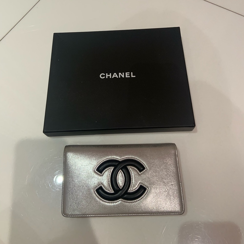 Metallic Silver Chanel Wallet